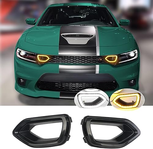 SONTIAN Parrilla de luces LED ahumadas para Dodge Charger SRT Scat Pack 2015 2016 2017 2018 2019 2020