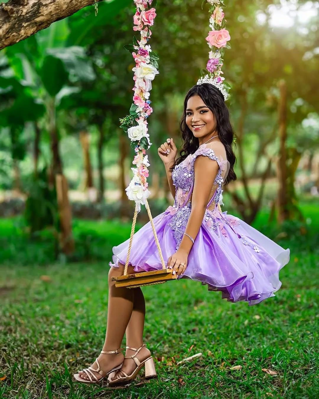 XYAYE 3D Butterfly Tulle DAMA Dresses Glitter Beaded Homecoming Dresses for Teen Off Shoulder Flower A Line Cocktail Dress