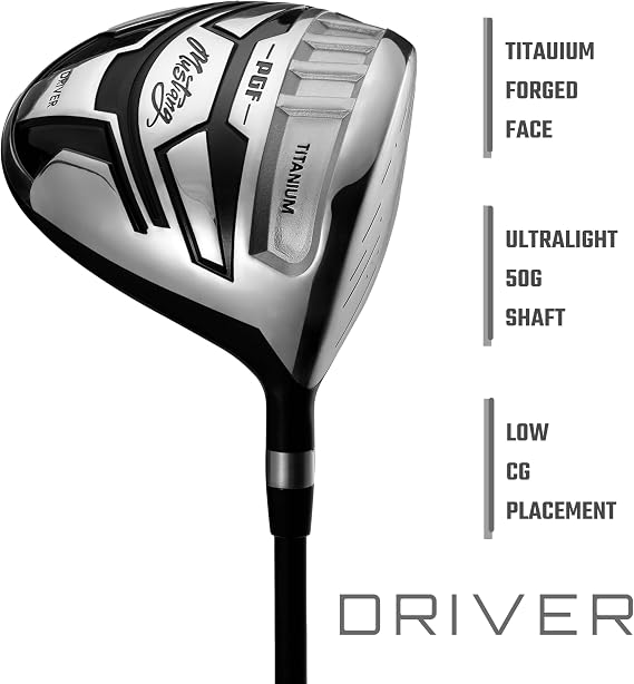 PGF Men's Mustang MK7 Complete Golf Club Package Set [Flex:Regular][14-Pieces]