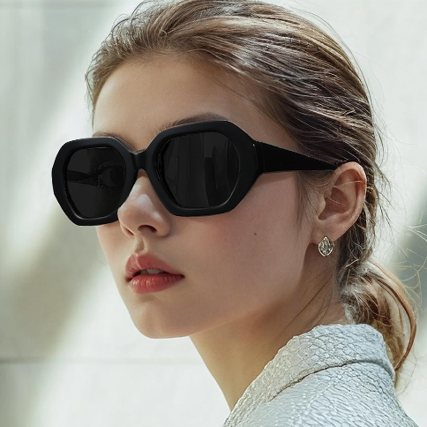 ZENOTTIC Trendy Polarized Sunglasses for Women: Designer Hexagon Sun Glasses for Ladies - Retro shades with UV400 Protection - Image 2