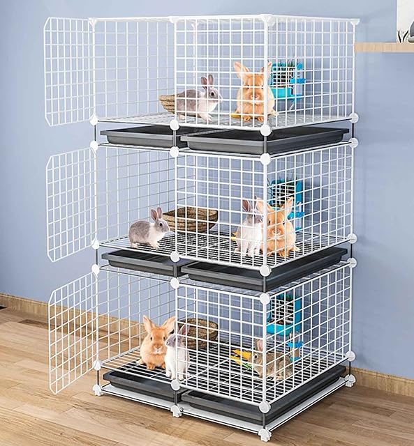 beaka Jaula Espaciosa para Conejo Interior, Recinto Multifunción Mascotas Pequeñas