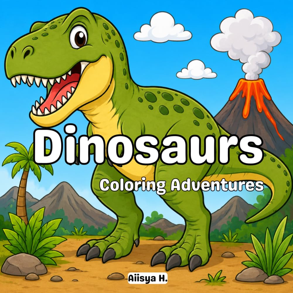 Dinosaur Coloring Adventures: Easy and fun coloring pages for kids