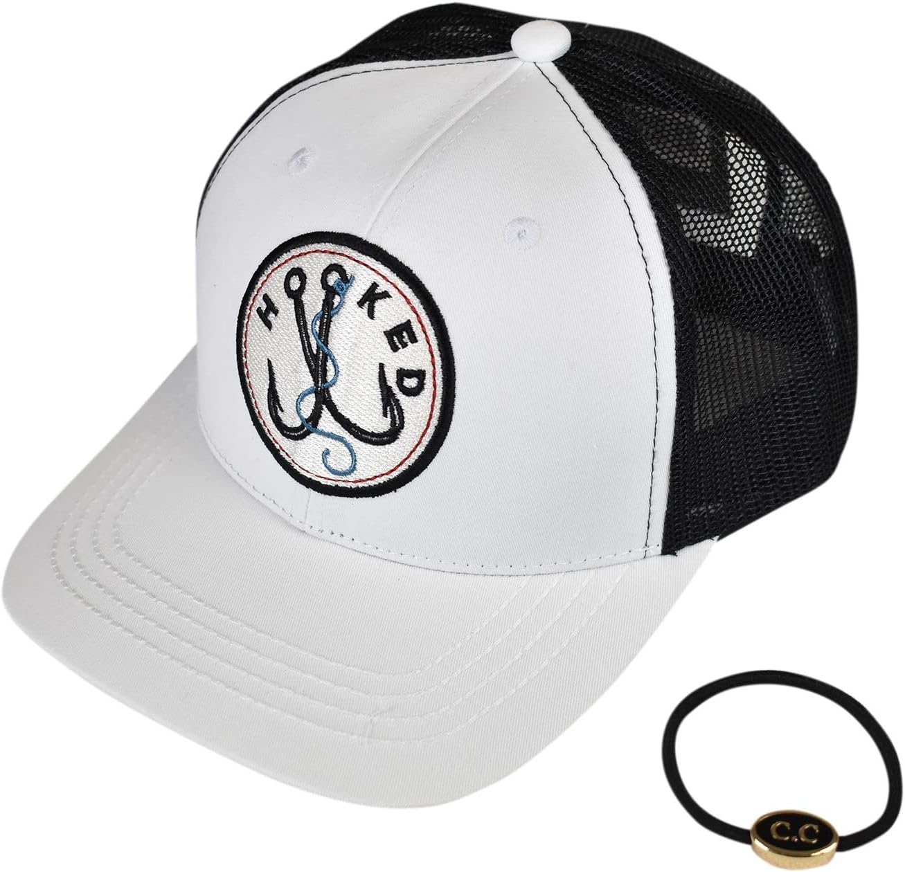 C.C Men's Embroidered Patch Trucker Mesh Back Adjustable Snapback Baseball Cap