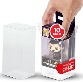 EVORETRO Plastic Display Case Box Protector for Funko Pocket Pop Keychain Standard Size Box - 10-Pack - Thick, Clear 0.35 mm PET Plastic Box Protect, Store and Display Solution for Your Collection