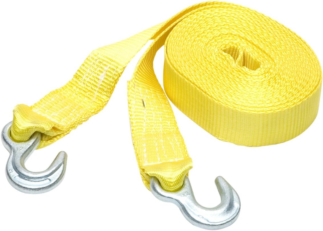 SmartStraps Tow Strap 20ft YW Tow Strap w Hooks 1pk 10,000lb, Towing