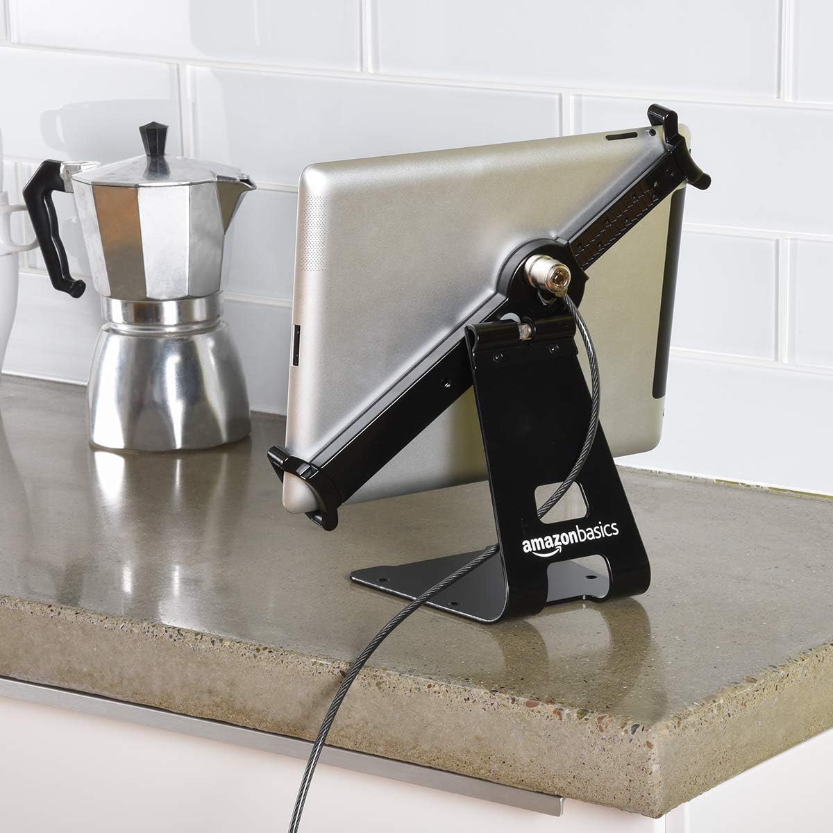  Basics 7-10-Inch Adjustable Anti-Theft Tablet Stand, Black, 1-Pack