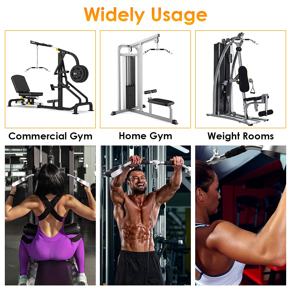 Ulalov LAT Pull Down Bar with Handls, Pull Down Machine Attachments