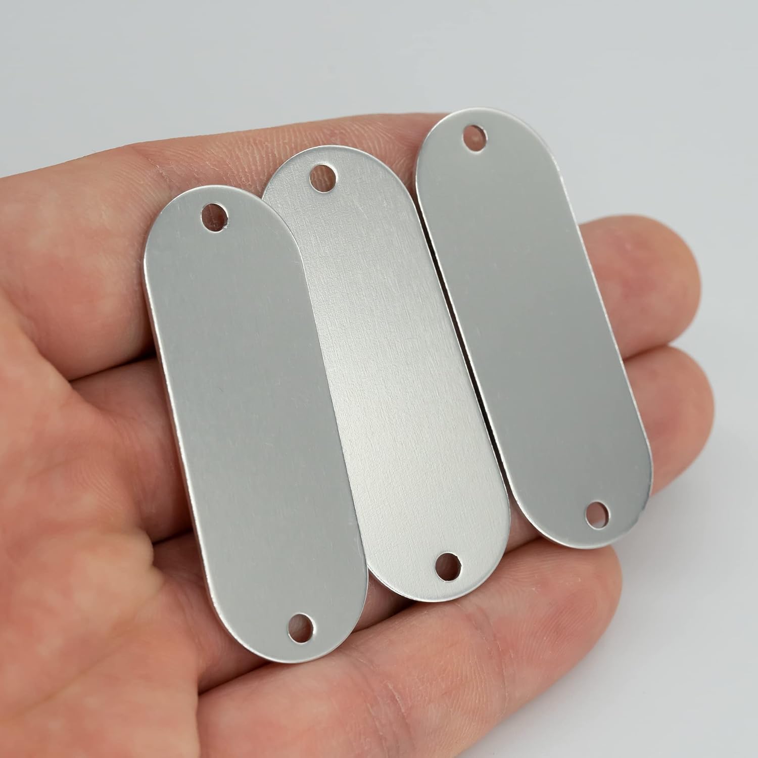 StayMax Aluminum Engraving Blanks Tags Stamping Blanks Tags with 2 Holes 50 Pack (Silver) - Image 4
