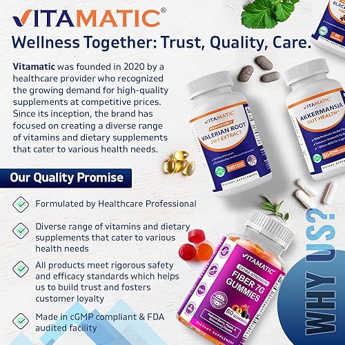 Vista 6 de Vitamatic Raíz de Valeriana 5000mg Equivalente por Porción (de Extracto 20:1 250 mg) - 240 Cápsulas - Extracto 20X Concentrado