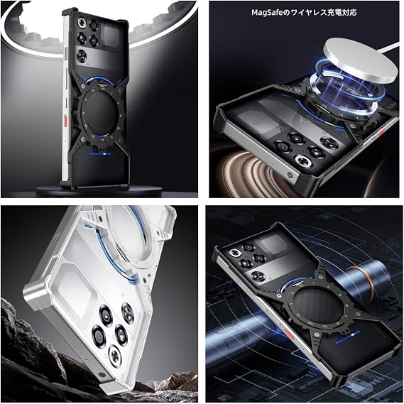 Red Magic 11 Pro Bumper Aluminum Stand Heat Dissipation Case for Red Magic 11 Pro+ Shock Absorption Heavy Duty Cover Silver