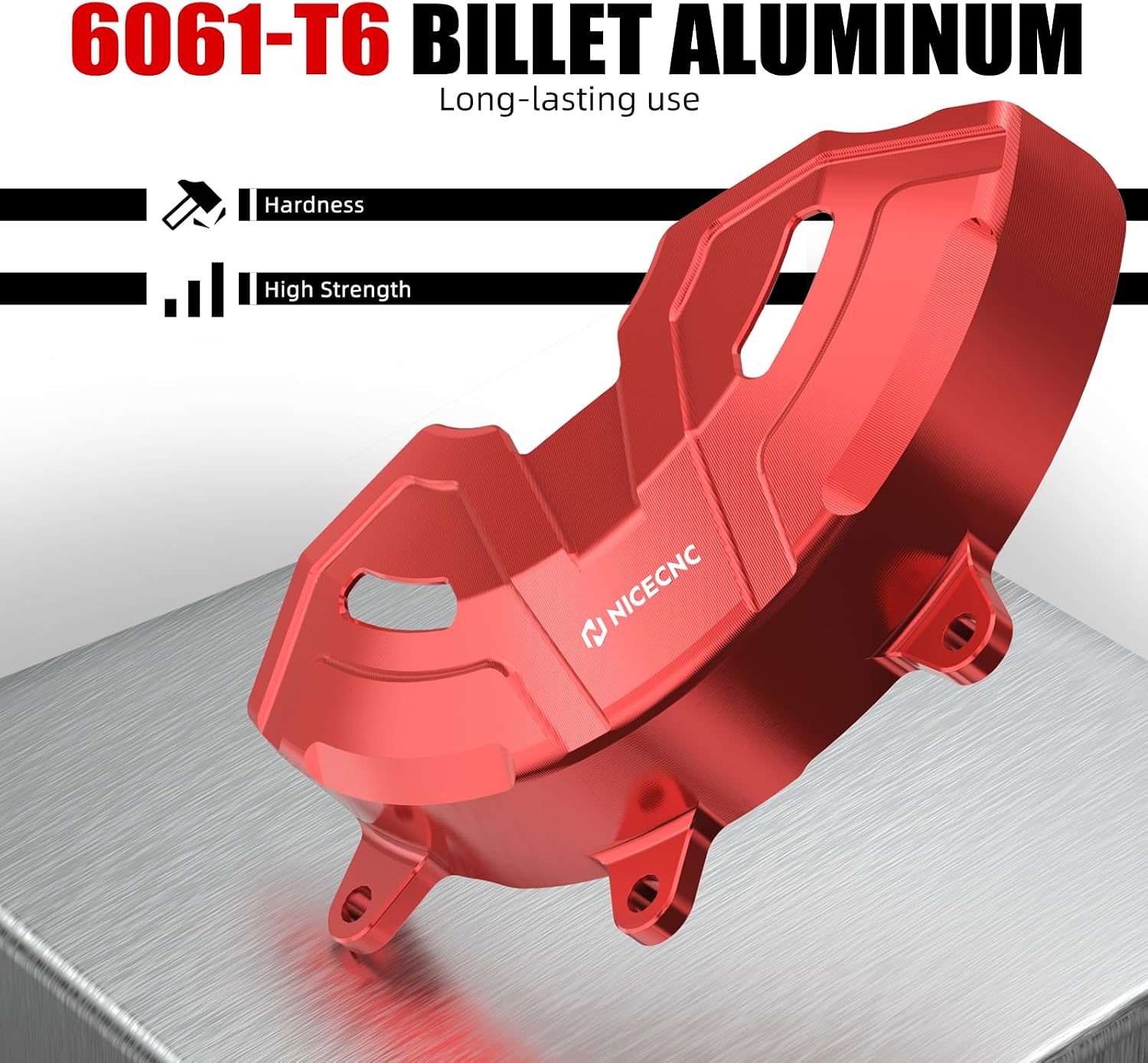 NICECNC Left Motor Cover Guard Stator Cover Protecter Guard Engine Cover Red Compatible with Honda CRF1100 Africa Twin 2020-2026, CRF1100 Africa Twin Adventure Sports 2020-2026