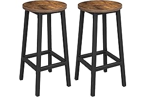 VASAGLE Industrial Bar Stools Set of 2 - Rustic Brown and Black
