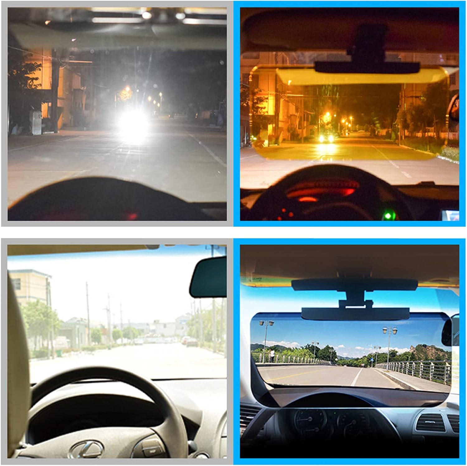Car Visor Adjustable Multifunctional Auto Sun Visor Anti-Glare UV Snow Blindness Sunshade Shield for Safe Driving in Days or Nights, Universal Type for Cars