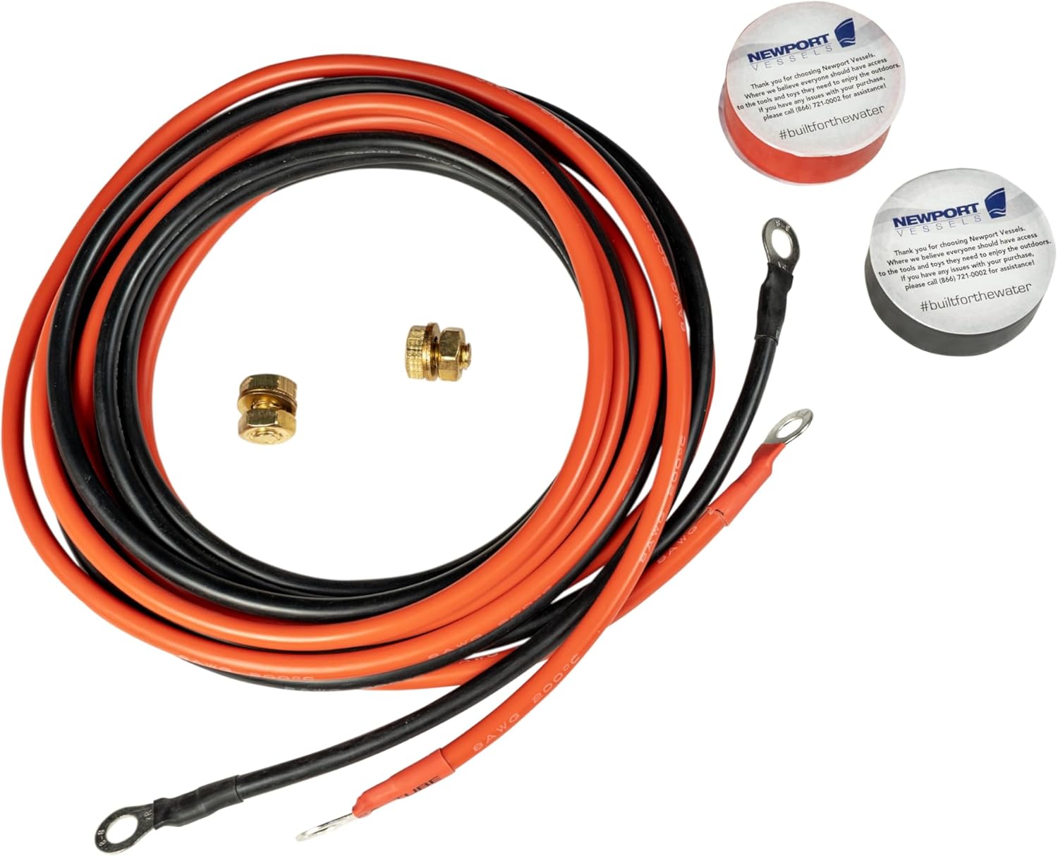 Newport 10ft Trolling Motor Battery Cable Extension Kit – 8AWG Marine-Grade Wire – Includes Connectors, Terminals & Heat Shrink – Compatible with All Newport Motors