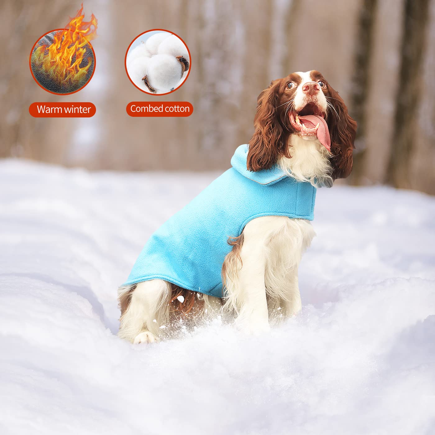 Amazon.com : Fleece Dog Coat Pet Jacket Reflective for Cold 