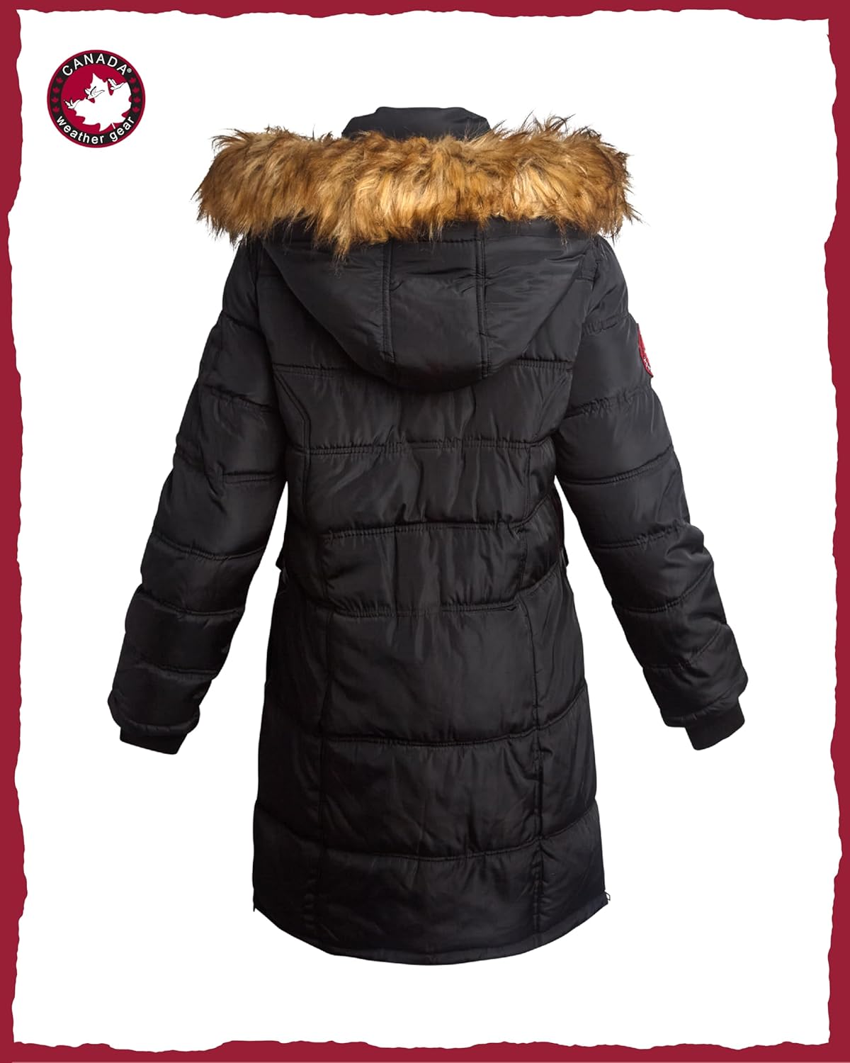CANADA WEATHER GEAR Womens Long Puffer Coat - Heavyweight Wind Water Resistant Faux Fur Hood Parka Winter Jackets for Women