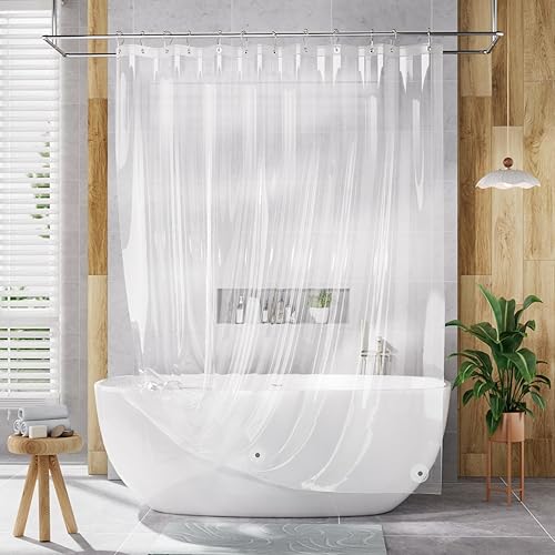 Miniatura 8 de AmazerBath Forro de cortina de ducha extra largo, forro de cortina de ducha transparente de 96 pulgadas de largo, 72 x 96 pulgadas, forro de cortina