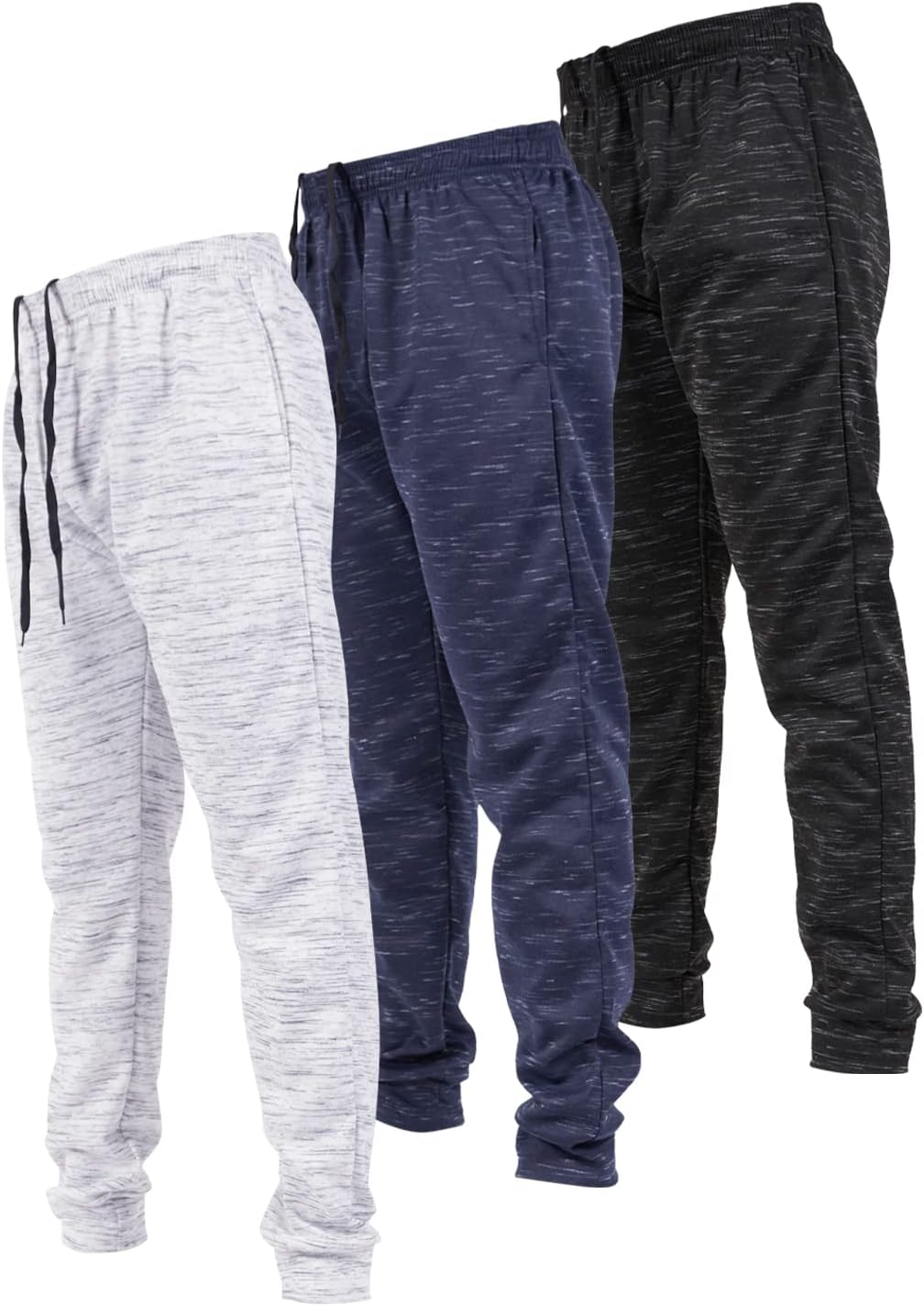 3 Pack Mens Joggers Mens Athletic Sweatpants with Pockets for Men, Small - 3X