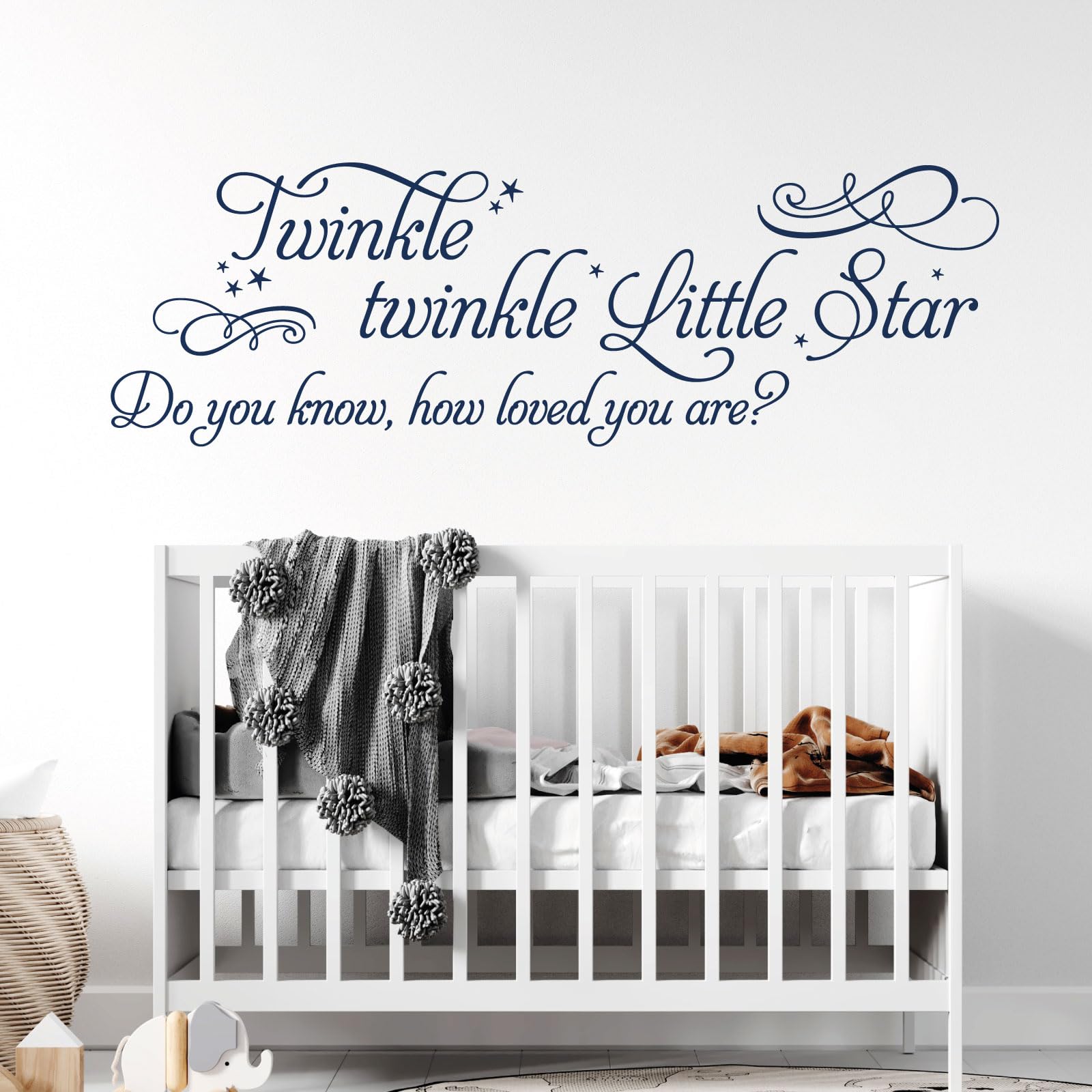 Twinkle Twinkle Little Star, do You Know How Loved You are?... - Baby Nursery Wall Art Sticker [Large] [Cobalt]