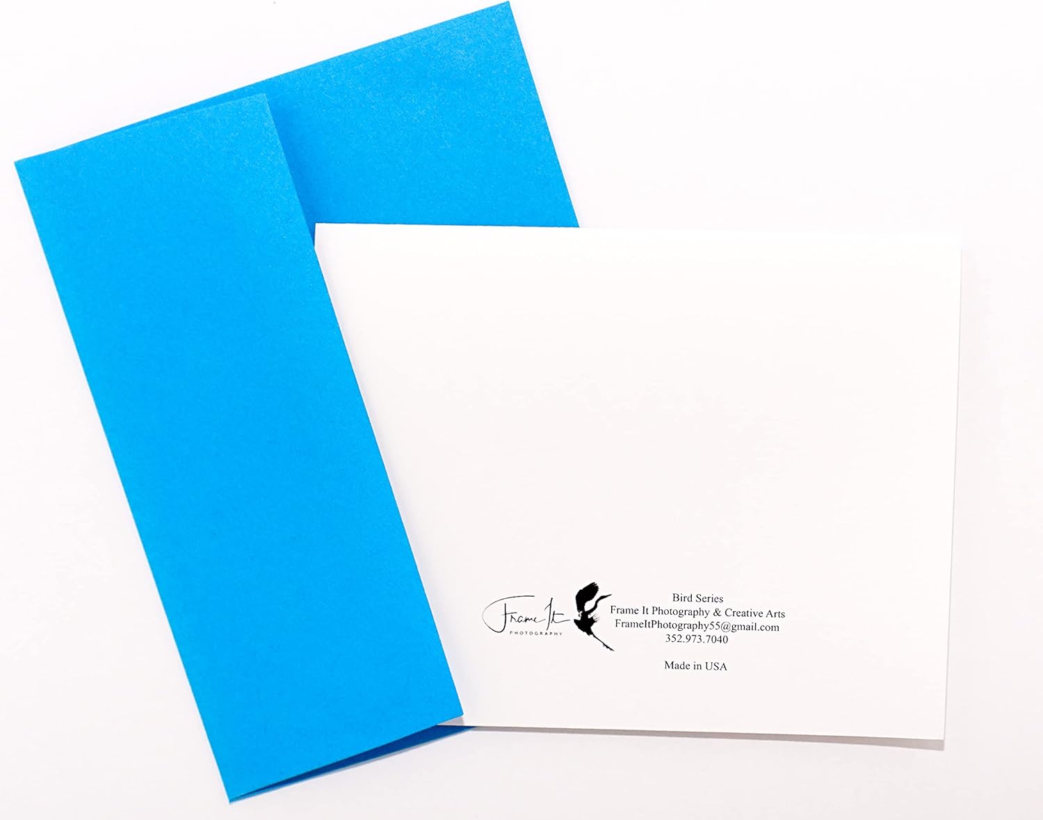 Bird Photography Smooth Note Cards 16 w/18 Colored Envelopes, Boxed Set (4.25"x 5.50") Blank Inside - Made in USA