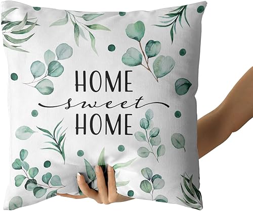 Miniatura 4 de Giwawa Home Sweet Home - Juego de 2 fundas de almohada de hojas verdes de 18 x 18 pulgadas, funda de cojín para decoración de sofá y silla de