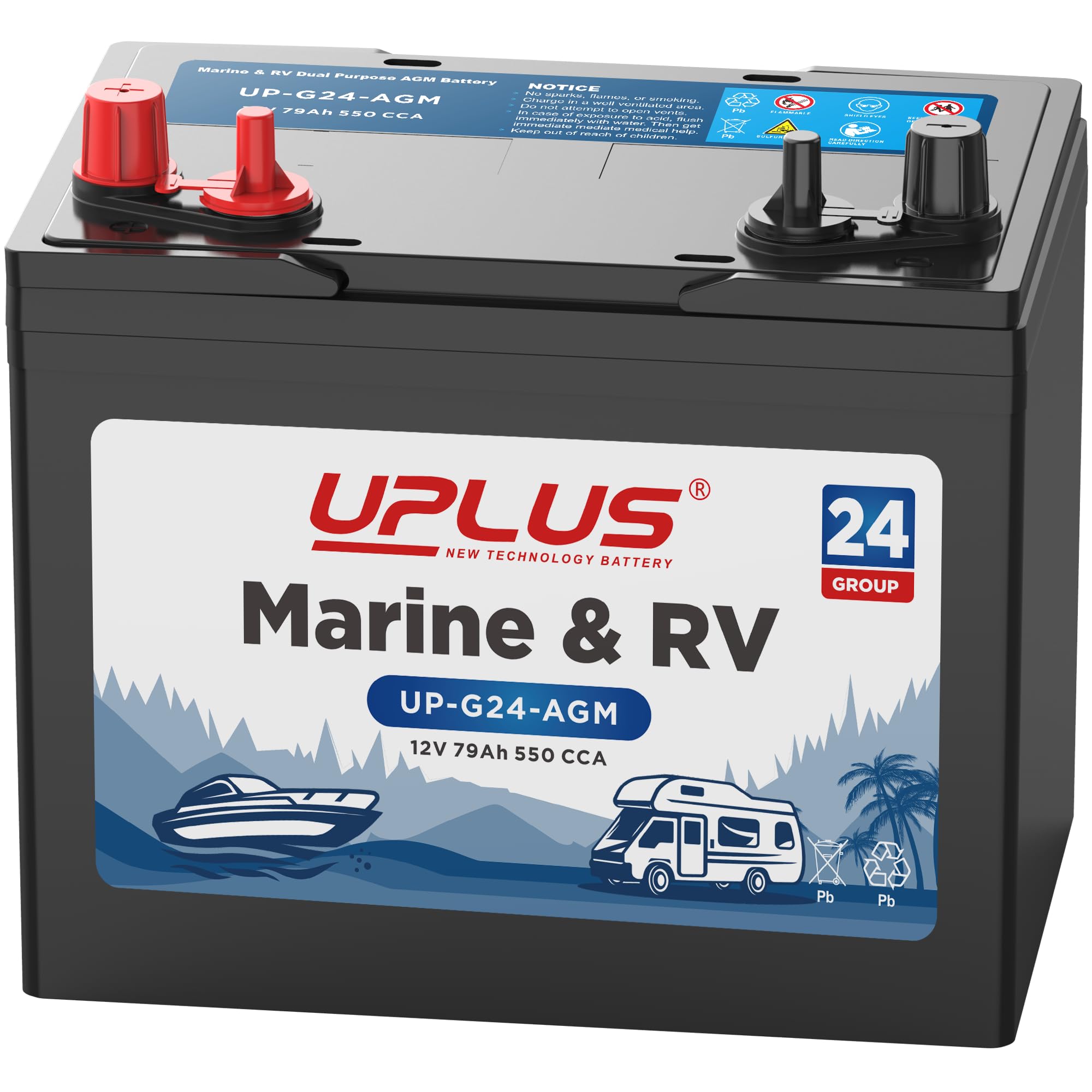 UPLUS BCI Group 24M Dual Purpose Marine Battery