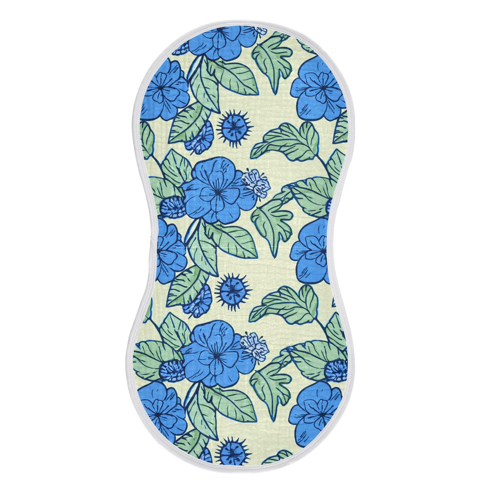 MCHIVER Leaf Bur Beige Baby Burp Cloths Cotton Washcloths Super Soft Absorbent Burping Rags for Baby Boys Girl Burpy Cloth Bib 2 Pack