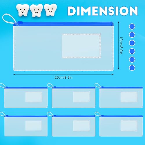 Miniatura 9 de Fulmoon 100 bolsas dentales con cremallera de 10 x 4 pulgadas, bolsa dental transparente con ranura para tarjetas, bolsas dentales, bolsas de