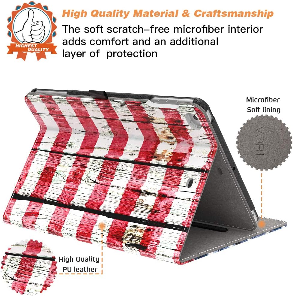 Retear Case for iPad 9.7 inch 2018/2017 PU Lightweight Smart Leather Stand Apple Cover with Auto Wake/Sleep