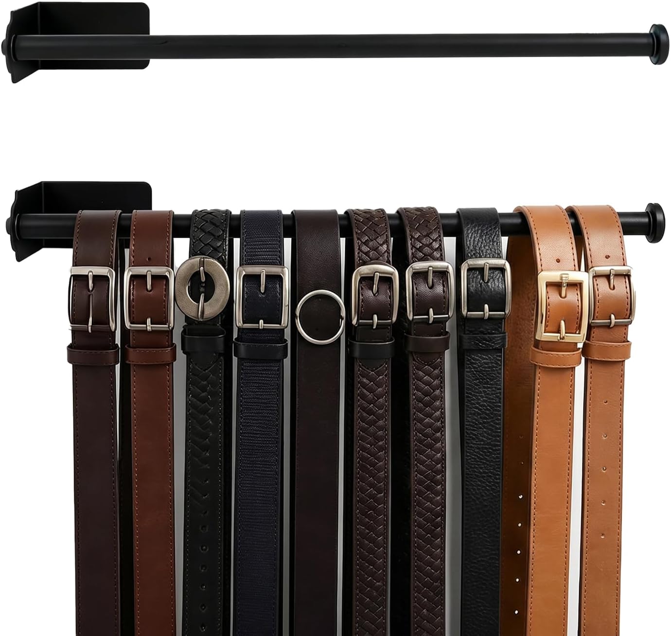 2pack Belt Hanger for Closet,Self Adhesive Belt Holder Organizer,Stainless Steel Belt Hanger Wall Mount,Tie Hanger for Closet for Belt, Scarves,Ties,Hats,Camisoles,Bras