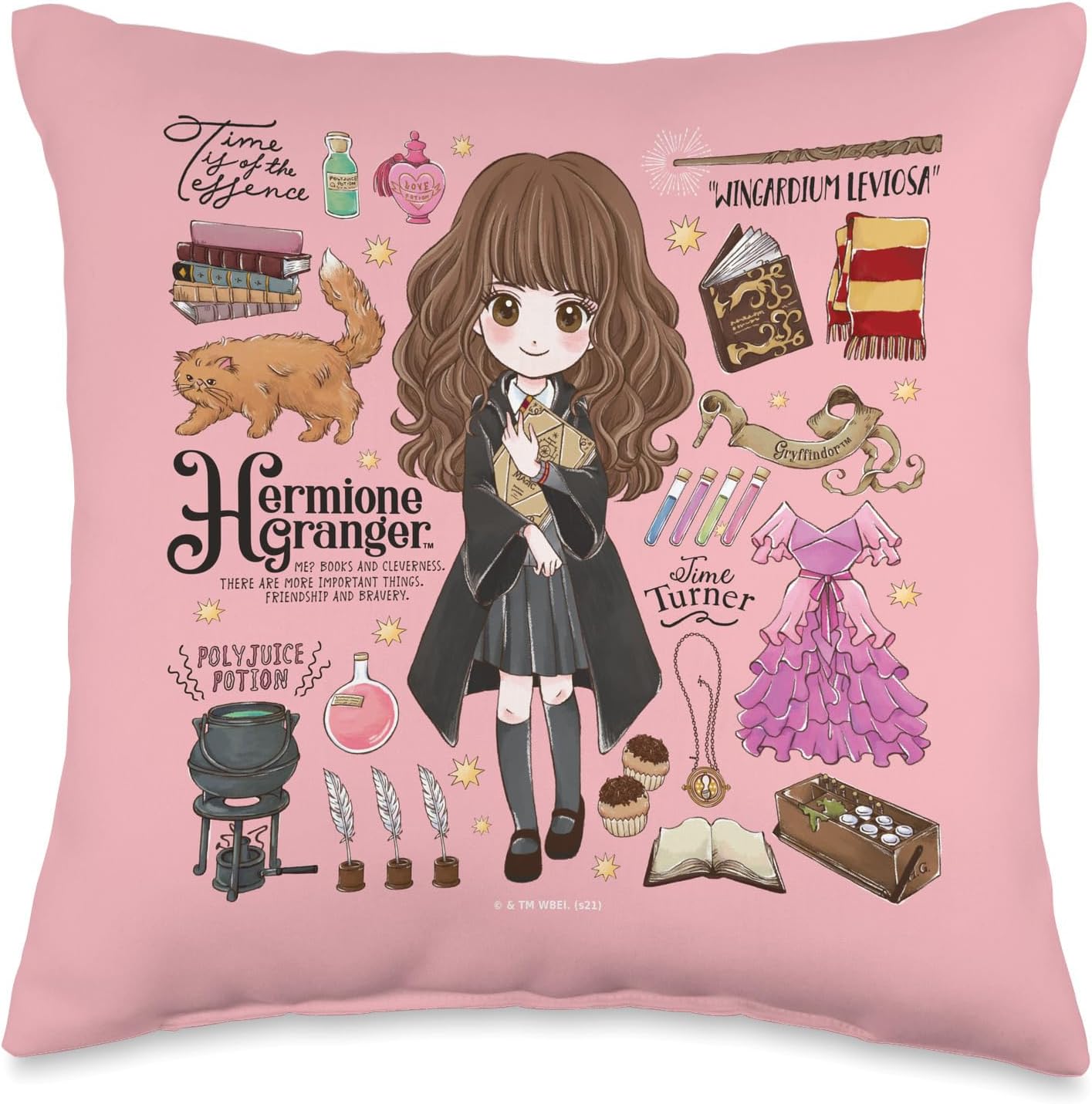 Harry Potter Everything That is Hermione Granger Throw Pillow
