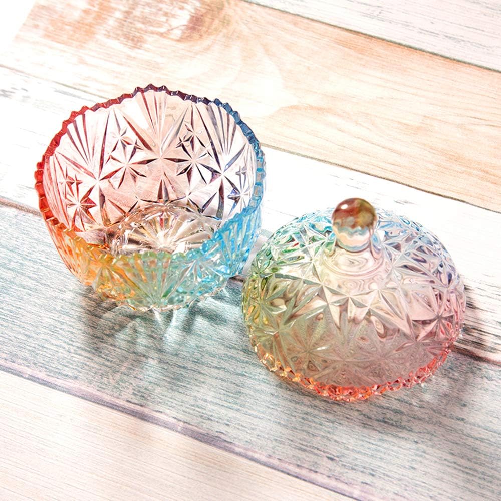 Danmu Colorful Glass Storage Jar with Lid, Candy & Cookie Jar, Jewelry Box, Buffet & Biscuit Containers (260ml / 9oz) - Image 4