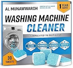 30 pcs Washing Machine Cleaner Tablets | Washing Machine Deep Cleaning Tablets for Front Load & Top Load HE Washers | Cleans Drum, Tub & Rubber Seal | Odor, Dirt & Residue Remover
