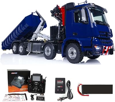 LESU 1/14 RC Hydraulic Roll on/Off Dumper Truck Crane for RTR 8X8 Arocs Remote Control Car PL18Ev Lite Radio Assembled Construction Vehicle Hobby Grade Model