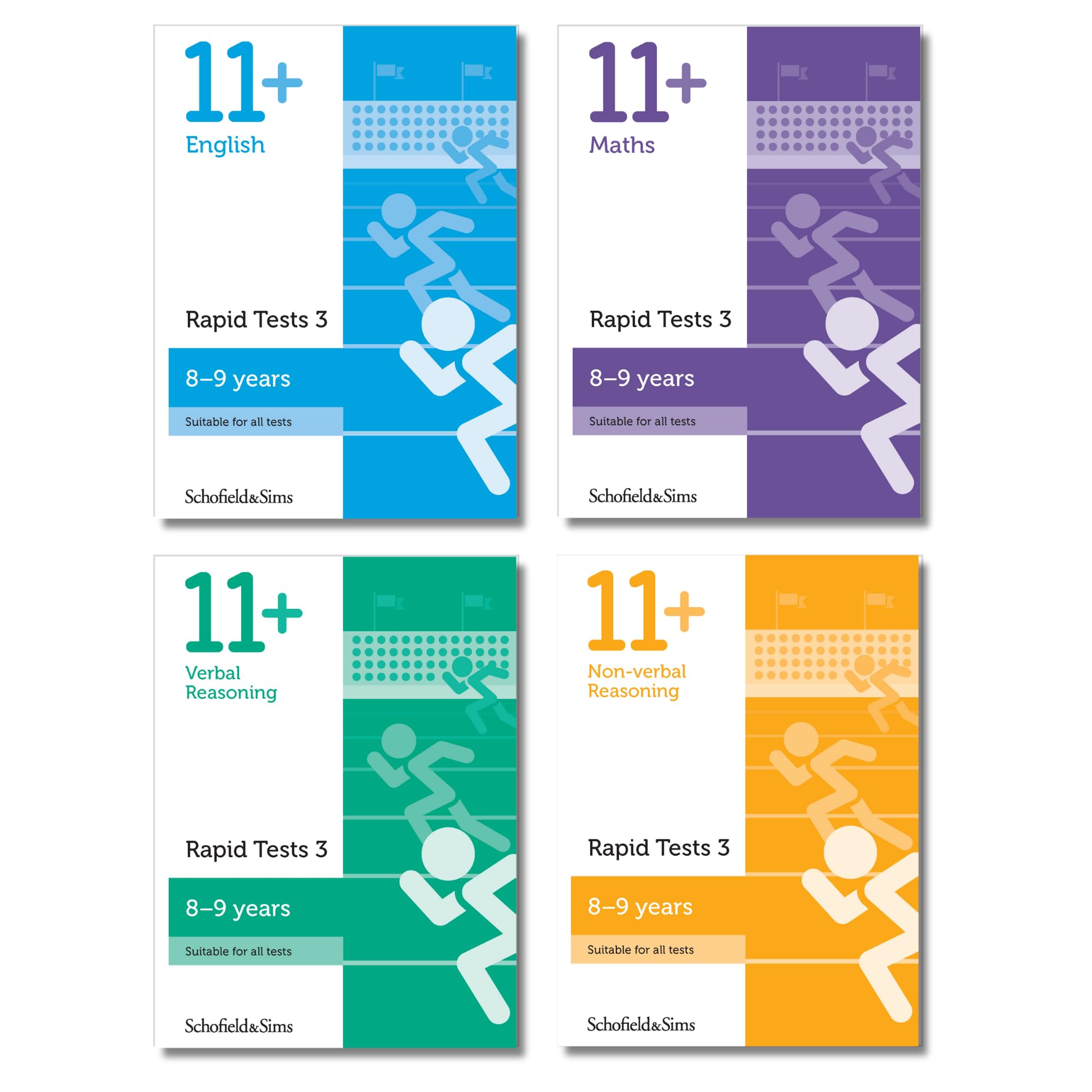 11+ Rapid Tests Bundle – English, Maths, Verbal & Non-verbal Reasoning for GL and Other Test Providers: Year 4 (Ages 8–9)