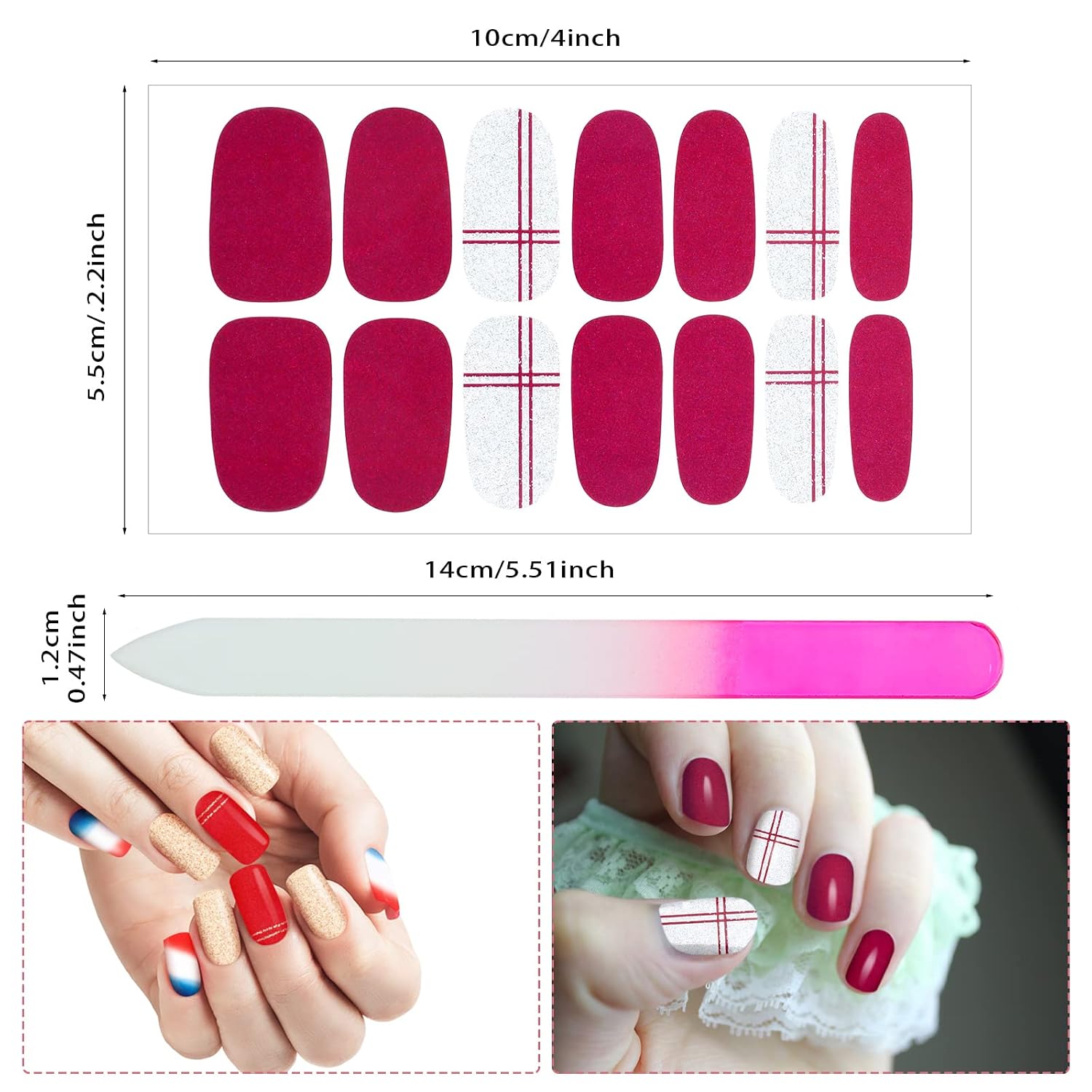 Maitys 168 Pcs 12 Sheets Full Nail Wraps Marble Strips, Cute Style image 3