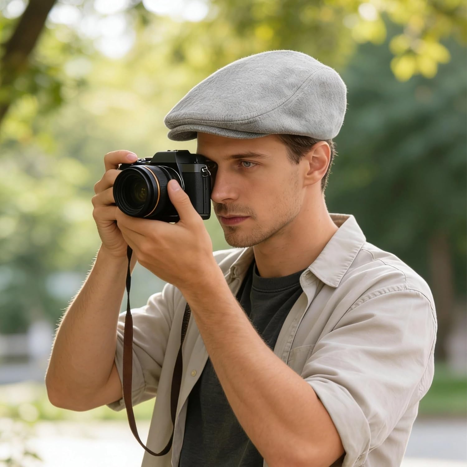 Men's Cotton Flat Cap Soft Stretch Newsboy Hat Cabbie Irish Scally Gatsby for Daily Outdoor