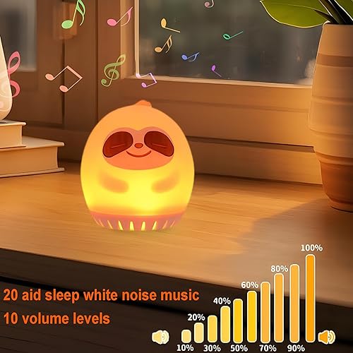 Miniatura 4 de Luz nocturna con ruido blanco, máquina de sonido de ayuda para dormir, entrenador de sueño infantil con 20 sonidos relajantes, 306090 minutos de