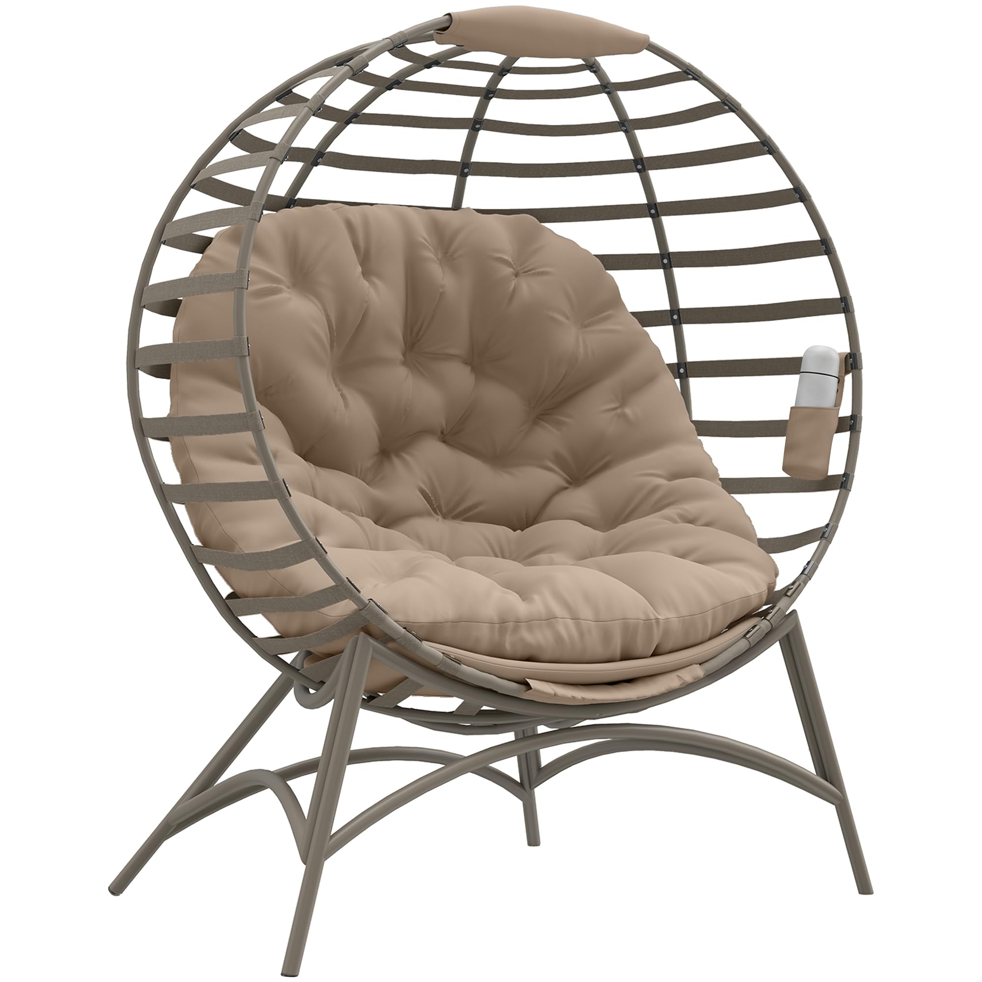 Outsunny Standing Egg Chair with Cushion - Brown  | TJ Hughes