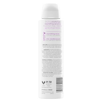Dove Whole Body Deodorant Spray for Women, Alcohol Free, Scent: Lavendar Bloom, 4 oz