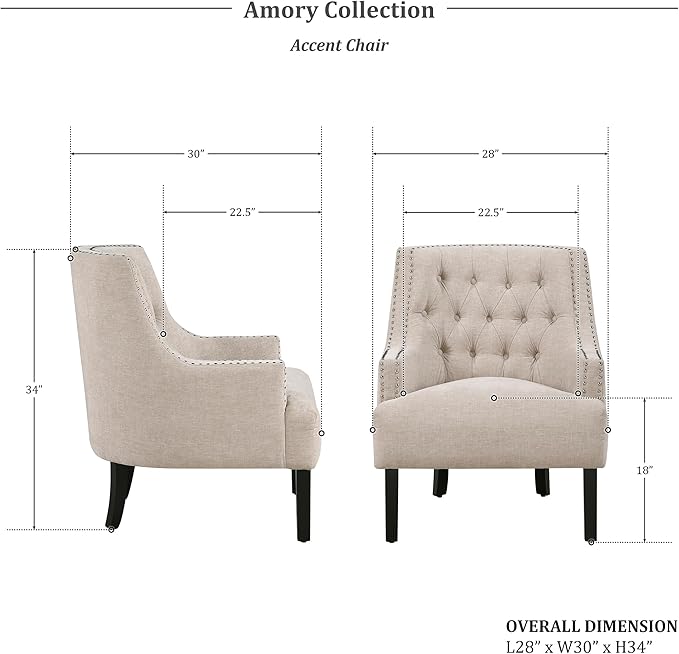 Sillón Acogedor Tapizado Taupe 1 Plaza miniatura 2