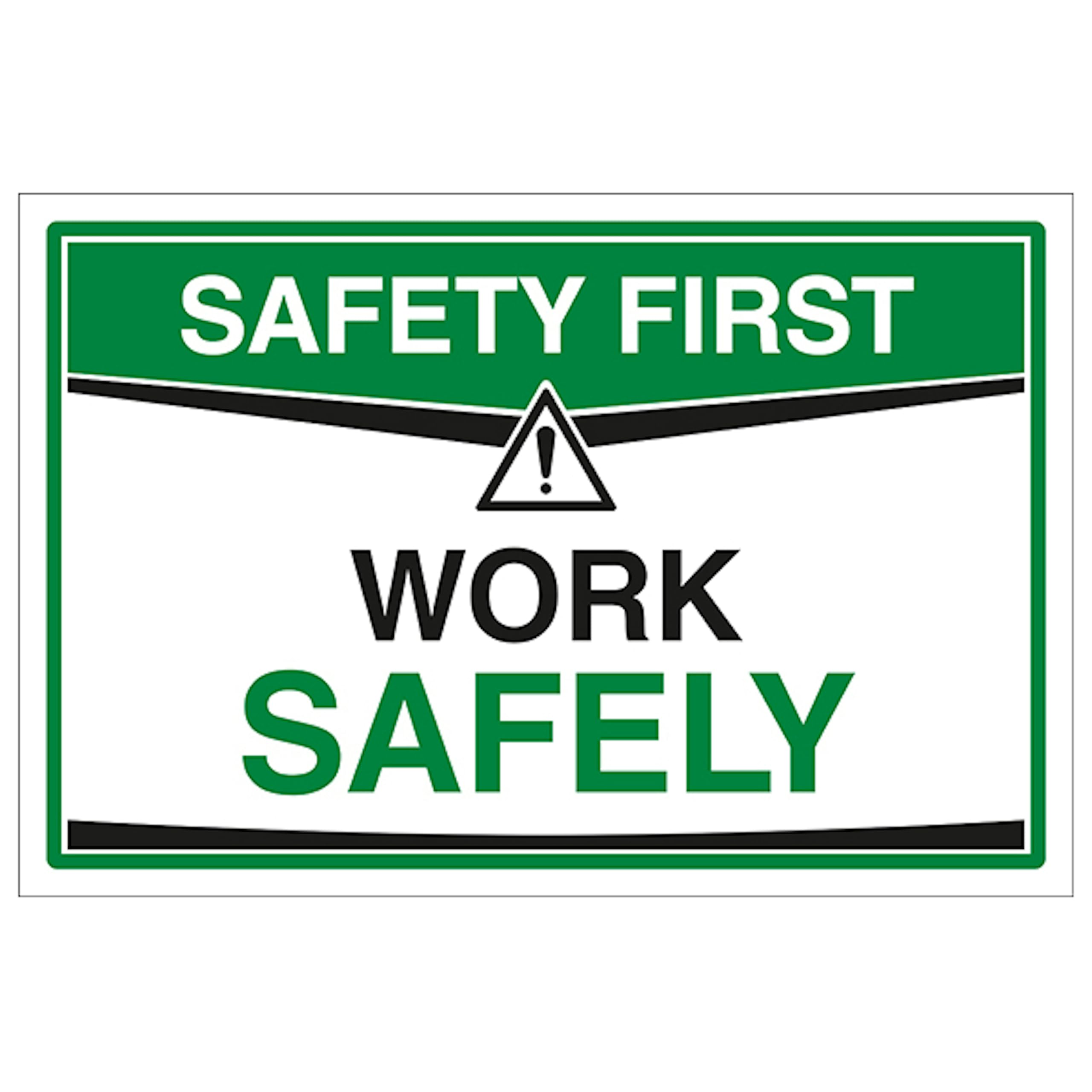 V Safety Work Safely 300 x 200 mm - 3mm Aluminium Composite Safety Sign