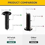 Mywish M6 Bolts x 12/16/20/25/30mm 25Pcs Flat Head Hex Socket Cap Screws Bolts Assortment Kit, 304 Stainless Steel Furniture Bolts, Black Oxide & Hex Spanner
