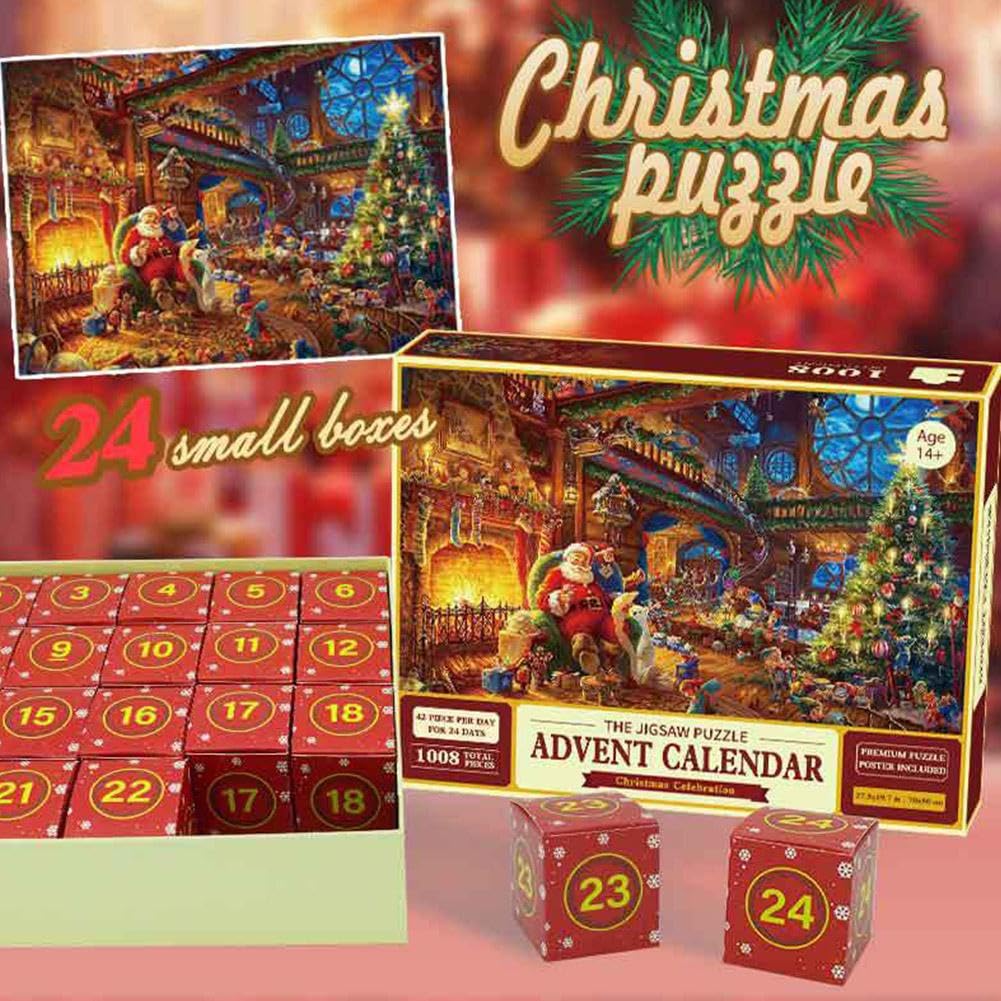 Puzzle Adventskalender 2024 – 1008 Teile Weihnachts-Countdown Mit 24 Boxen