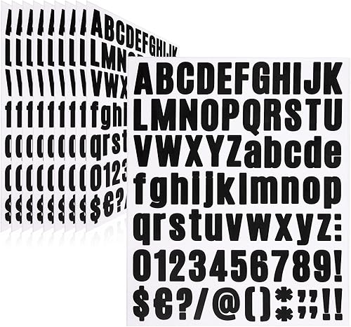 Calcomanías de letras, 810 piezas, 10 hojas, vinilo autoadhesivo, impermeable, números de buzón, alfabeto para buzón, ventana, puerta, letrero,