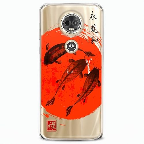 Miniatura 9 de Cavka Funda de TPU compatible con Motorola G9 G8 Plus G7 E20 P40 Z4 Edge 20 G22 Stylus Koi Fish Flexible Silicona Río Suave Diseño Lago Japón Rojo