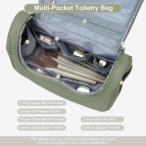 Miniatura 4 de Neceser de viaje para mujer, bolsa de viaje grande de gran apertura para artículos de tocador, bolsa de cosméticos resistente al agua, organizador