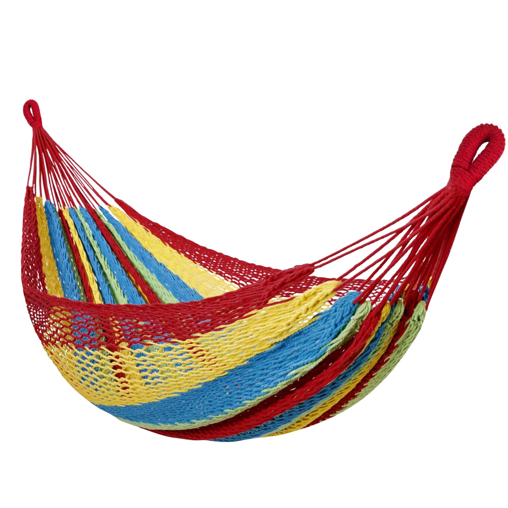 Handwoven Mayan Hammock - Breathable Open Weave for 1-2 Adults Portable with Carry Bag by Bathonly Backyard Camping