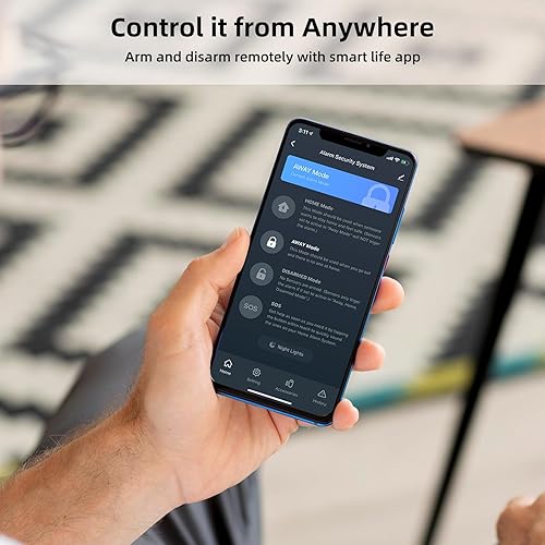 Miniatura 2 de Sistema de alarma inalámbrico de 9 piezas, sistema de alarma WiFi para seguridad del hogar con alerta de aplicación de teléfono (sirena de alarma,