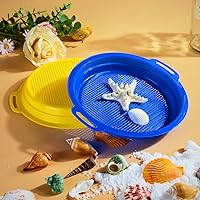 Vista 3 de Tamices de arena para juguetes de arena para la playa (rojo, azul, amarillo y verde) juego completo de regalo, paquete de 4 (8.75 x 9.75 pulgadas)